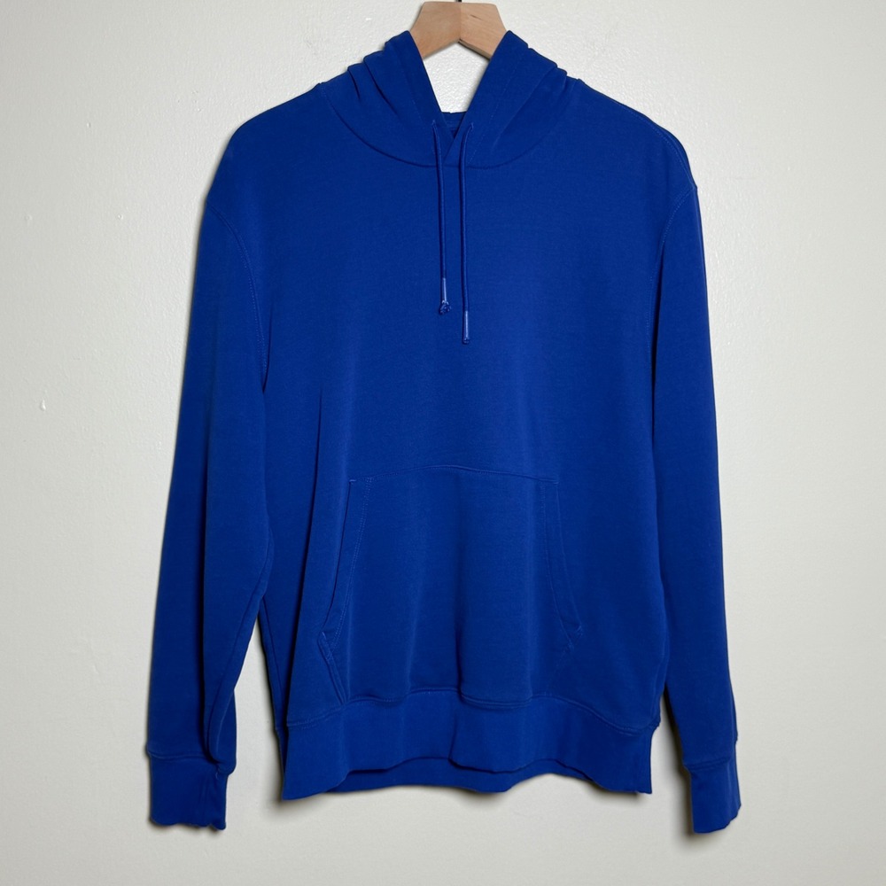 LCKR Mens Pullover Fleece Hoodie Sweatshirt M Royal Blue Athleisure Soft Sporty
